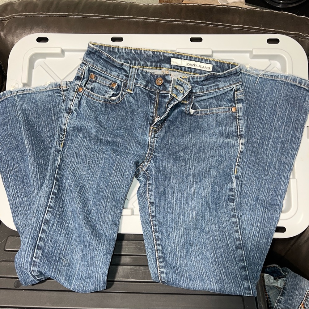 DKNY Women's Flare Wide Leg Denim Jeans Y2k